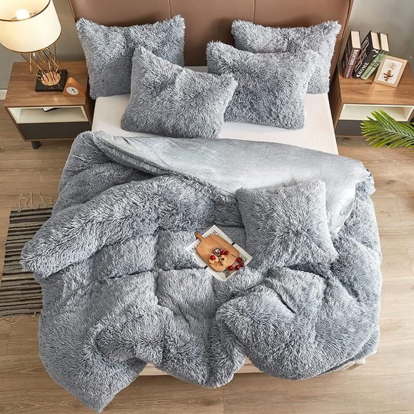 New Plush Duvet Cover Set, Luxury Ultra Soft Duvet Cover Set Fluffy Plus…